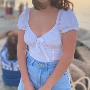 White Tie Crop Top